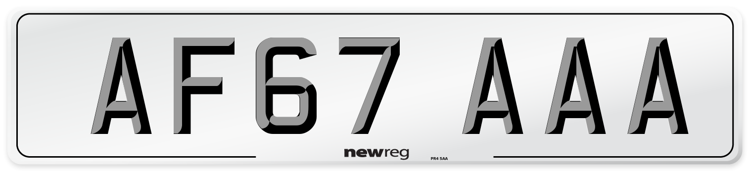 AF67 AAA Number Plate from New Reg